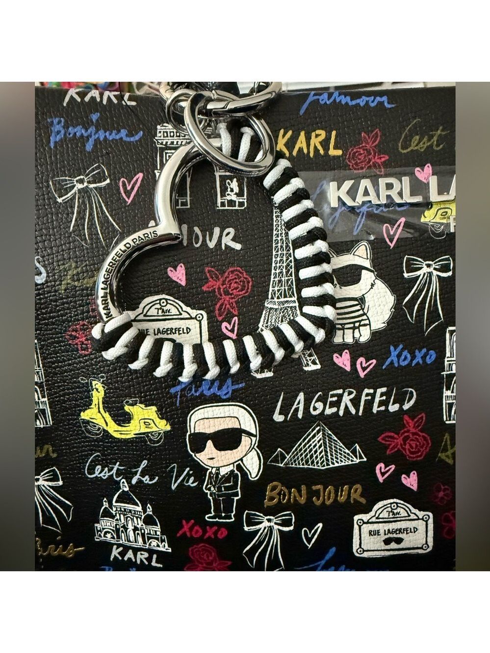 Karl Lagerfeld Paris Maybelle Satchel Tote Parisian Fashion Coquette NWT $268 - Picture 3 of 9